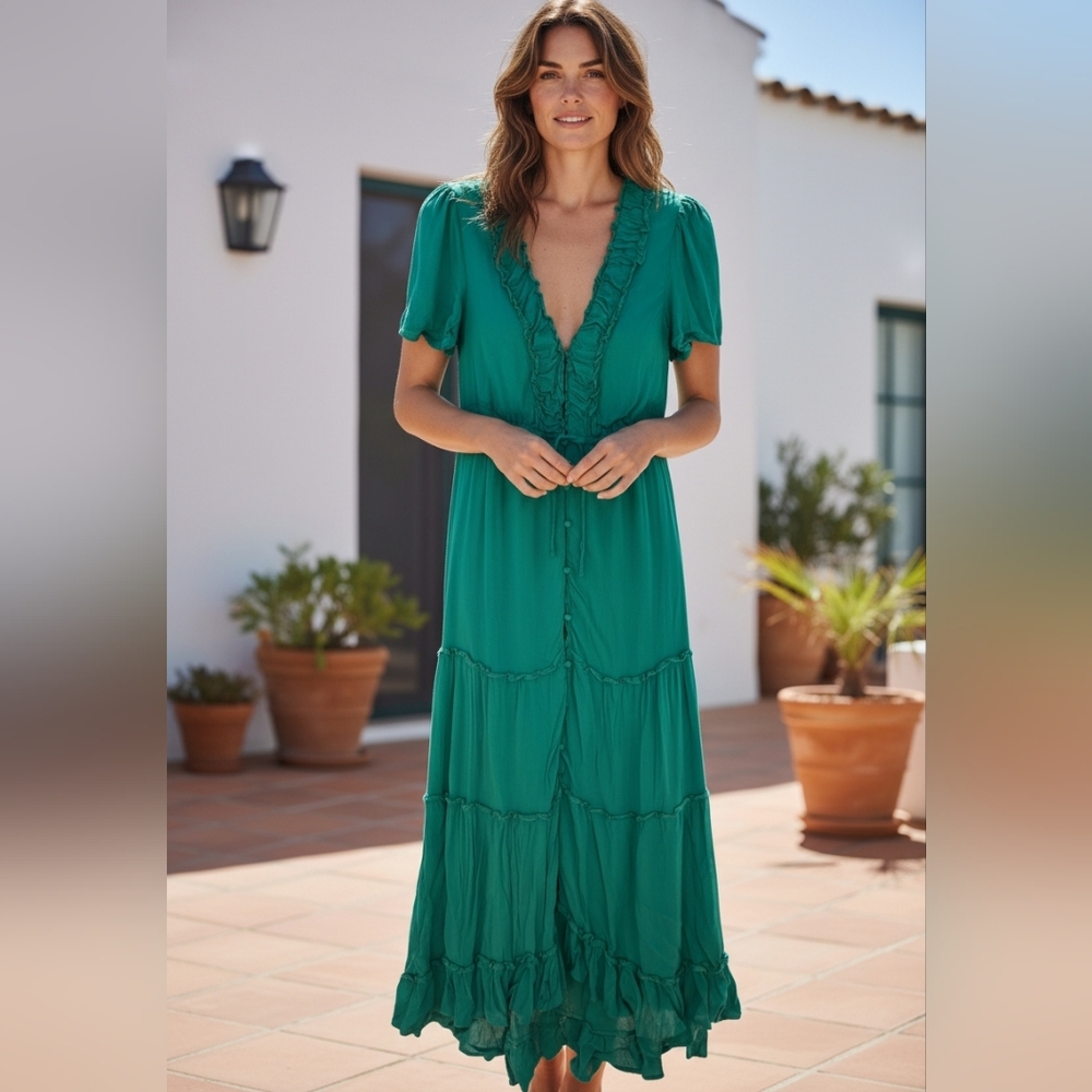 Strut & Bolt Wedding‎ Guest Dress Green Maxi Dress